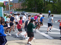 NIH Health Angels Halo Chase participants starting to run