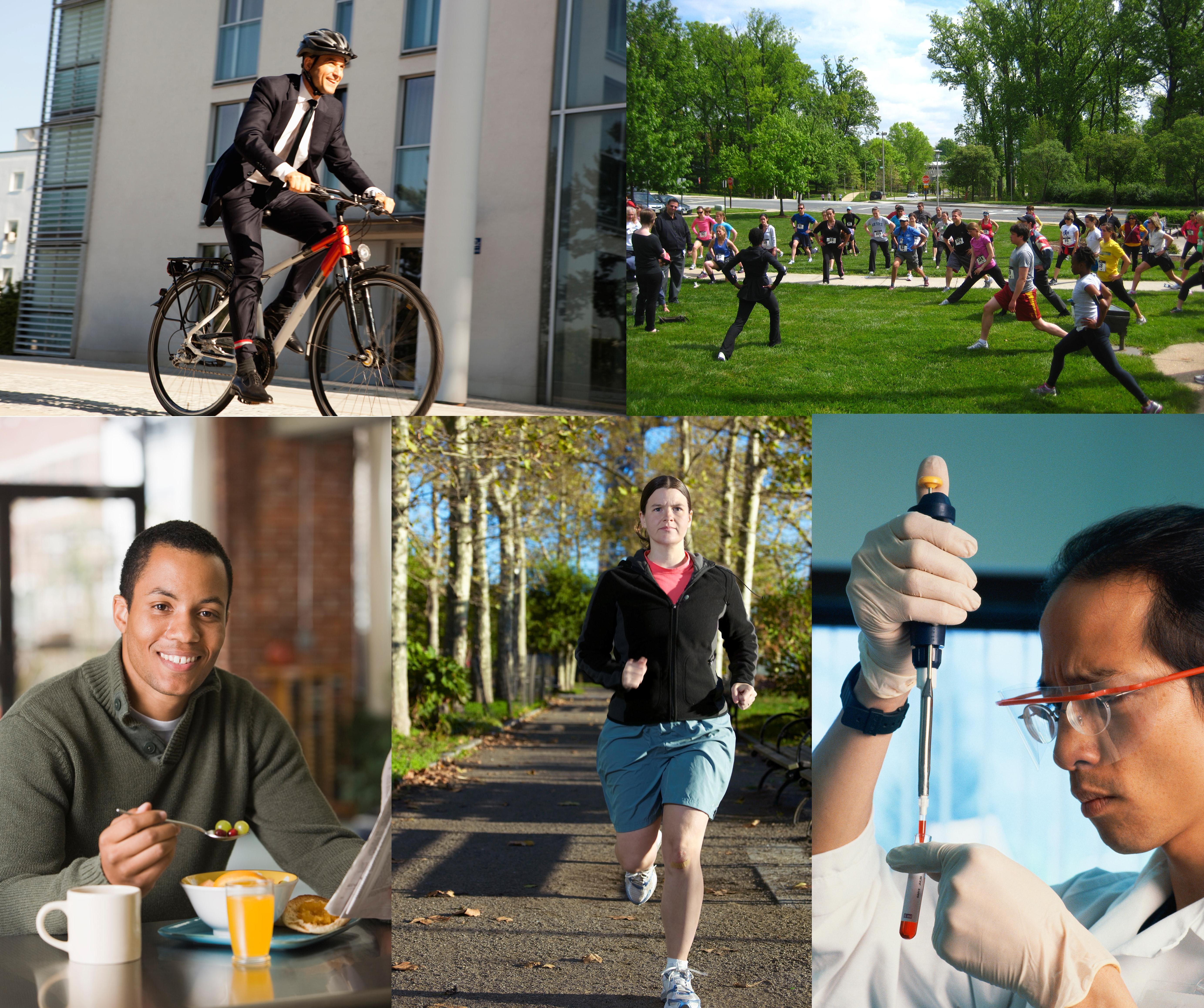People performing healthy activities