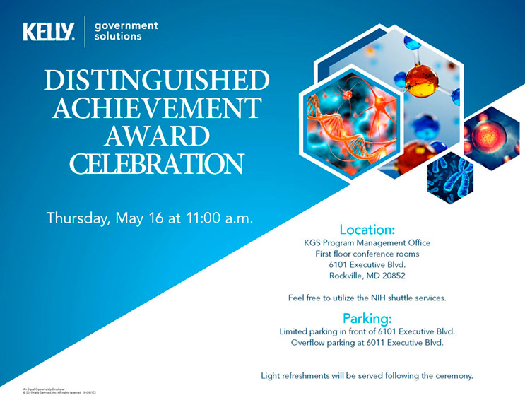 Kelly Government Solutions Distinguished Achievement Award