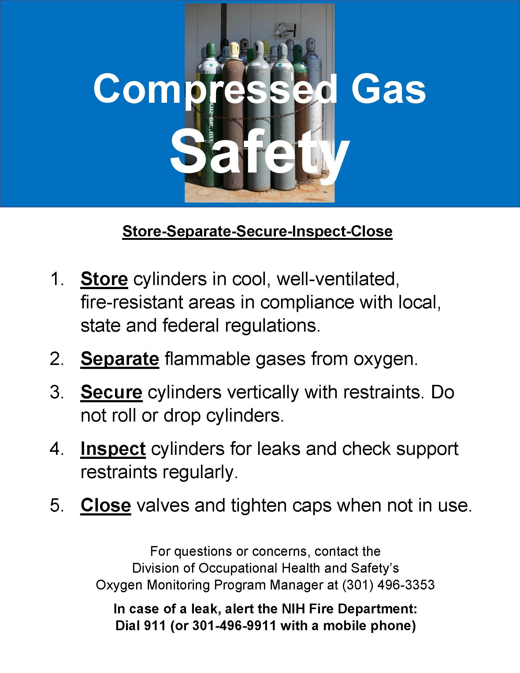 Compressed Gas Safety Sign