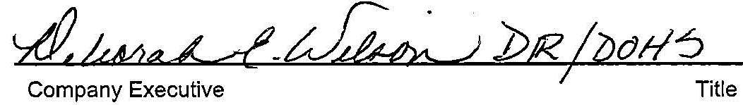 Deborah E Wilson DR/DOHS Signature