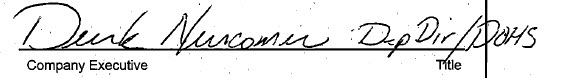 Derek Newcomer Signature