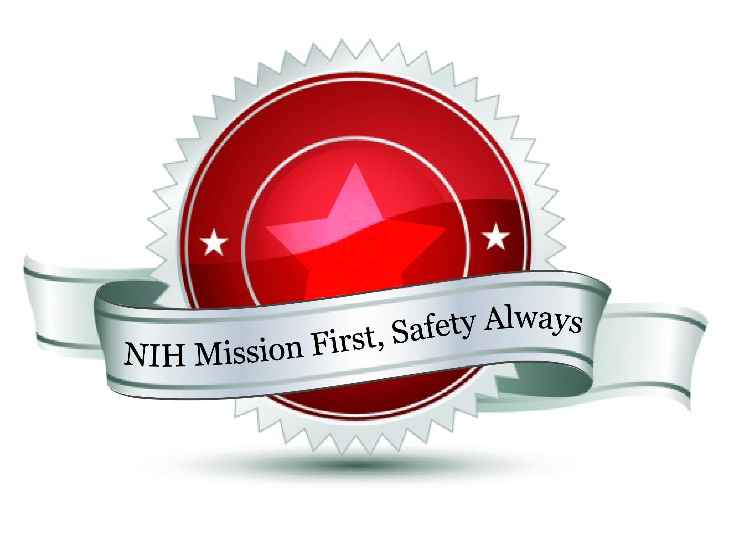 NIH Mission First, Safety Always Emblem